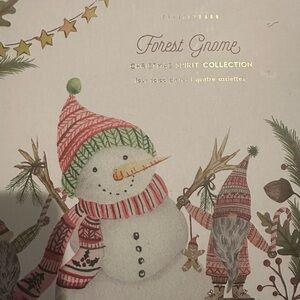 Pottery Barn Forest Gnome Christmas Spirit Plates - Red and Green